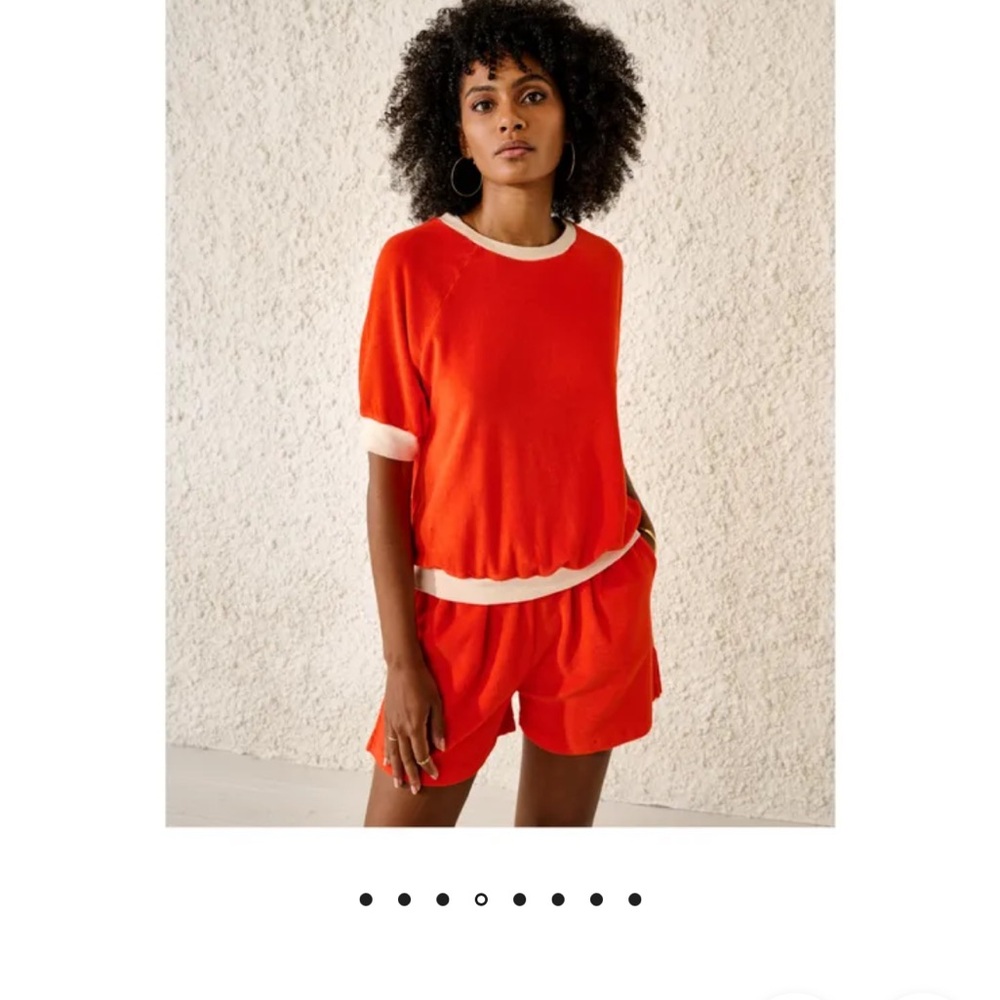 Vibrant Orange BelleRose top GUC  terry cloth cotton modal mix